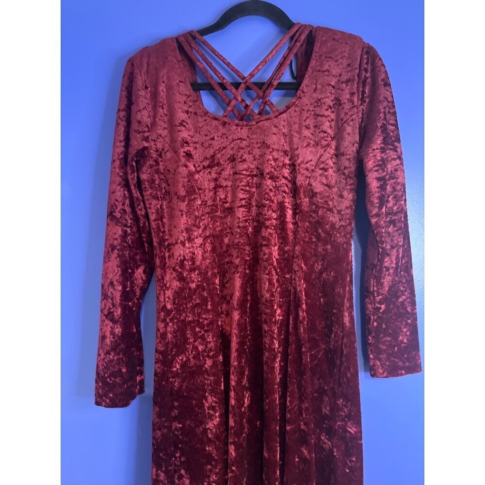 VTG Women's size 10 Velvet Dress Whimsigoth Dark Fairy Gothic Y2K Grunge Vampire - Picture 5 of 5